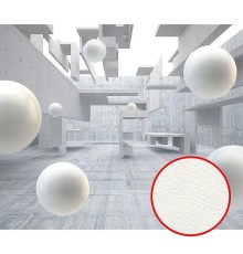 Фреска Ortograf 3D 33259 Фактура флок FLK Флизелин (3,2x2,7) Серый/Белый, Абстракция