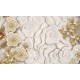 Фреска Ortograf 3D 30737 Фактура бархат серебро FX-S Флизелин (4,5x2,7) Бежевый/Золото, Цветы/Абстракция