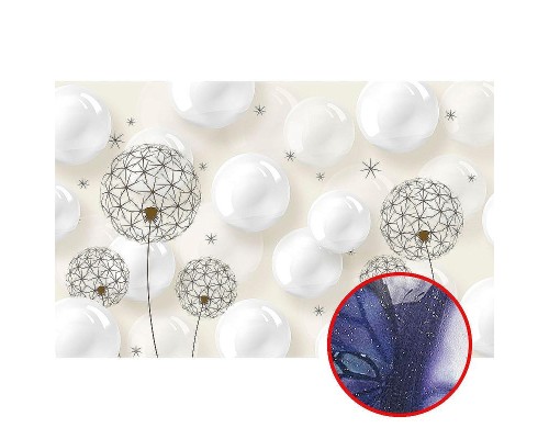 Фреска Ortograf 3D 33484 Фактура бархат серебро FX-S Флизелин (4,3x2,7) Белый, Цветы/Абстракция