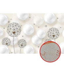 Фреска Ortograf 3D 33484 Фактура бархат золото FX-G Флизелин (4,3x2,7) Белый, Цветы/Абстракция