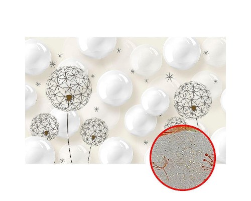 Фреска Ortograf 3D 33484 Фактура бархат золото FX-G Флизелин (4,3x2,7) Белый, Цветы/Абстракция