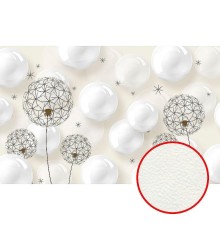 Фреска Ortograf 3D 33484 Фактура флок FLK Флизелин (4,3x2,7) Белый, Цветы/Абстракция