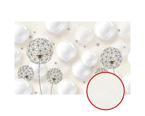 Фреска Ortograf 3D 33484 Фактура флок FLK Флизелин (4,3x2,7) Белый, Цветы/Абстракция