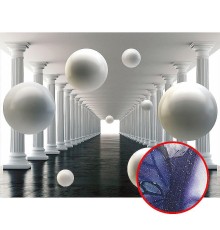 Фреска Ortograf 3D 33260 Фактура бархат серебро FX-S Флизелин (3,6x2,7) Белый/Черный, Архитектура/Абстракция