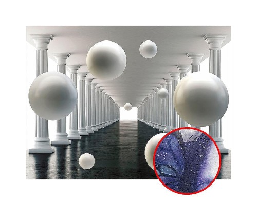 Фреска Ortograf 3D 33260 Фактура бархат серебро FX-S Флизелин (3,6x2,7) Белый/Черный, Архитектура/Абстракция