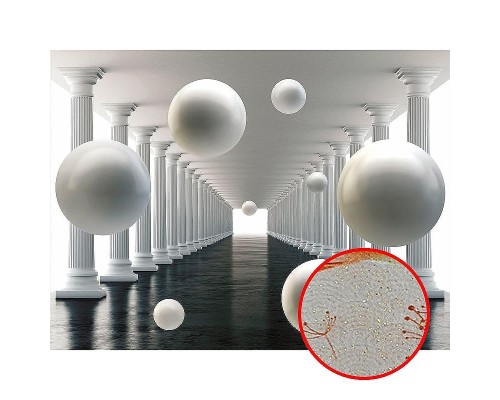 Фреска Ortograf 3D 33260 Фактура бархат золото FX-G Флизелин (3,6x2,7) Белый/Черный, Архитектура/Абстракция