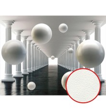 Фреска Ortograf 3D 33260 Фактура флок FLK Флизелин (3,6x2,7) Белый/Черный, Архитектура/Абстракция