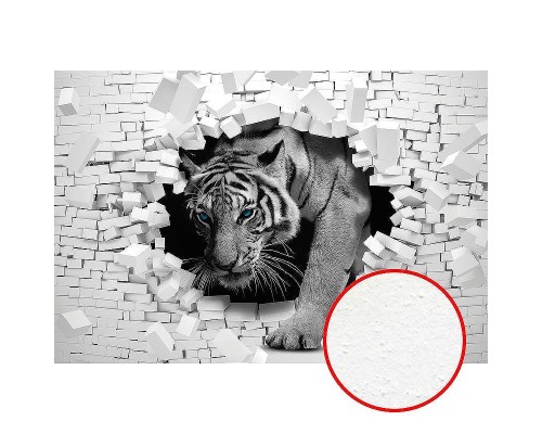 Фреска Ortograf 3D 33261 Фактура бархат FX Флизелин (4x2,7) Белый/Серый, Кирпич/Животные