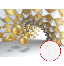 Фреска Ortograf 3D 33492 Фактура бархат FX Флизелин (3,6x2,7) Белый/Золото, Абстракция