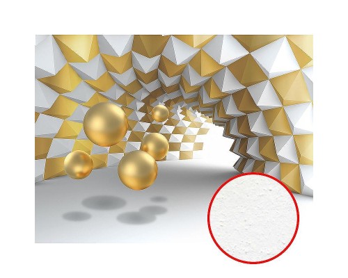 Фреска Ortograf 3D 33492 Фактура бархат FX Флизелин (3,6x2,7) Белый/Золото, Абстракция