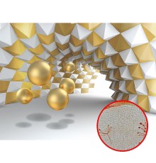 Фреска Ortograf 3D 33492 Фактура бархат золото FX-G Флизелин (3,6x2,7) Белый/Золото, Абстракция