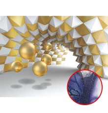 Фреска Ortograf 3D 33492 Фактура бархат серебро FX-S Флизелин (3,6x2,7) Белый/Золото, Абстракция