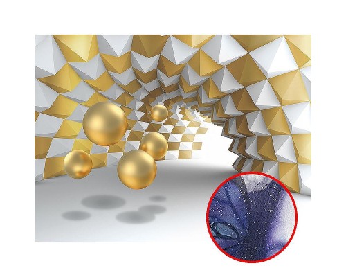 Фреска Ortograf 3D 33492 Фактура бархат серебро FX-S Флизелин (3,6x2,7) Белый/Золото, Абстракция