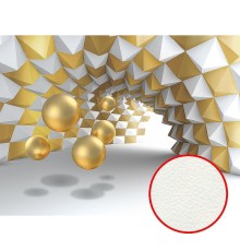 Фреска Ortograf 3D 33492 Фактура флок FLK Флизелин (3,6x2,7) Белый/Золото, Абстракция