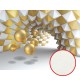 Фреска Ortograf 3D 33492 Фактура флок FLK Флизелин (3,6x2,7) Белый/Золото, Абстракция