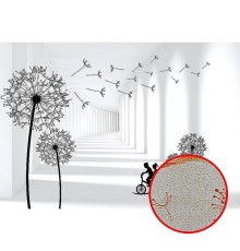 Фреска Ortograf 3D 33541 Фактура бархат золото FX-G Флизелин (3,9x2,7) Белый/Черный, Цветы/Абстракция