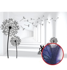 Фреска Ortograf 3D 33541 Фактура бархат серебро FX-S Флизелин (3,9x2,7) Белый/Черный, Цветы/Абстракция