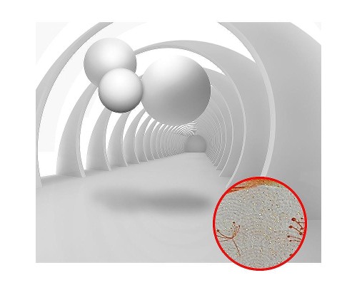 Фреска Ortograf 3D 33747 Фактура бархат золото FX-G Флизелин (3,2x2,7) Белый, Абстракция