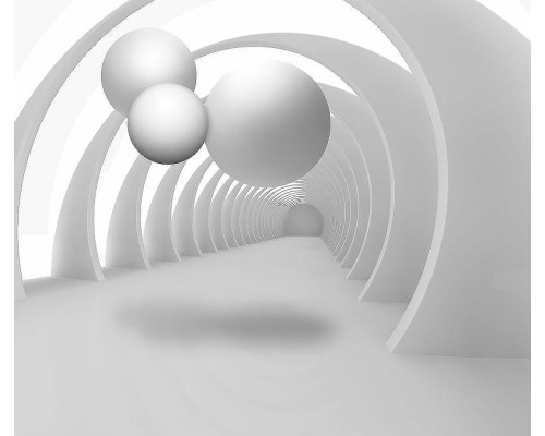 Фреска Ortograf 3D 33747 Фактура бархат серебро FX-S Флизелин (3,2x2,7) Белый, Абстракция