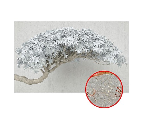 Фреска Ortograf 3D 33748 Фактура бархат золото FX-G Флизелин (4,3x2,7) Белый/Бежевый, Деревья/Цветы