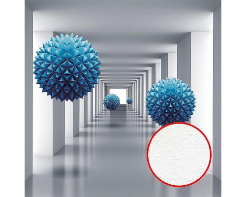 Фреска Ortograf 3D 33214 Фактура бархат FX Флизелин (2,7x2,7) Белый/Голубой, Архитектура/Абстракция