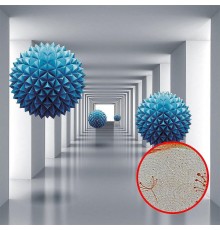 Фреска Ortograf 3D 33214 Фактура бархат золото FX-G Флизелин (2,7x2,7) Белый/Голубой, Архитектура/Абстракция