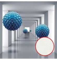 Фреска Ortograf 3D 33214 Фактура флок FLK Флизелин (2,7x2,7) Белый/Голубой, Архитектура/Абстракция