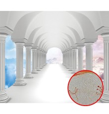 Фреска Ortograf 3D 33210 Фактура бархат золото FX-G Флизелин (3,2x2,7) Белый, Архитектура/Абстракция