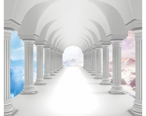 Фреска Ortograf 3D 33210 Фактура флок FLK Флизелин (3,2x2,7) Белый, Архитектура/Абстракция