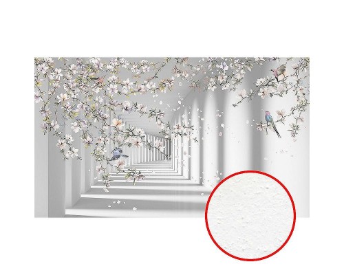 Фреска Ortograf 3D 33213 Фактура бархат FX Флизелин (4,3x2,5) Белый, Архитектура/Цветы