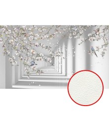 Фреска Ortograf 3D 33213 Фактура флок FLK Флизелин (4,3x2,5) Белый, Архитектура/Цветы