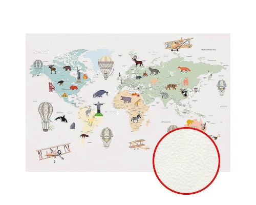 Фреска детская Ortograf Для самых маленьких 33730 Фактура флок FLK Флизелин (4x2,7) Серый/Разноцветный, Карты