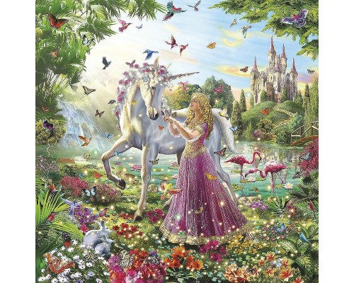 Фреска детская Ortograf Сказочная страна 6242 Фактура бархат FX Флизелин (3x3) Разноцветный, Замки/Животные/Люди