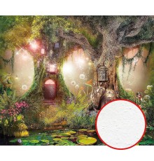 Фреска детская Ortograf Сказочная страна 6511 Фактура бархат FX Флизелин (3,2x2,7) Зеленый/Коричневый, Замки/Деревья