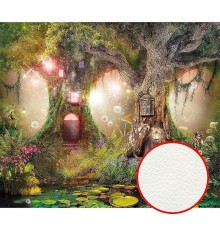 Фреска детская Ortograf Сказочная страна 6511 Фактура флок FLK Флизелин (3,2x2,7) Зеленый/Коричневый, Замки/Деревья