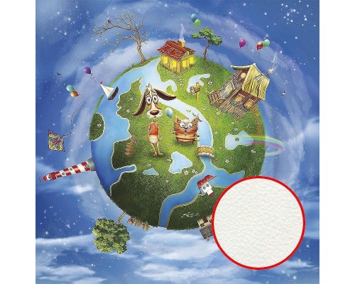 Фреска детская Ortograf Сказочная страна 4517 Фактура флок FLK Флизелин (2,7x2,7) Разноцветный, Мультимедия