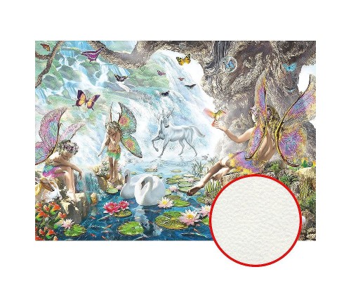 Фреска детская Ortograf Сказочная страна 6205 Фактура флок FLK Флизелин (3,8x2,7) Разноцветный, Ангелы/Животные/Водопады