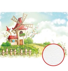 Фреска детская Ortograf Сказочная страна 5988 Фактура бархат FX Флизелин (3,9x2,7) Разноцветный, Домики