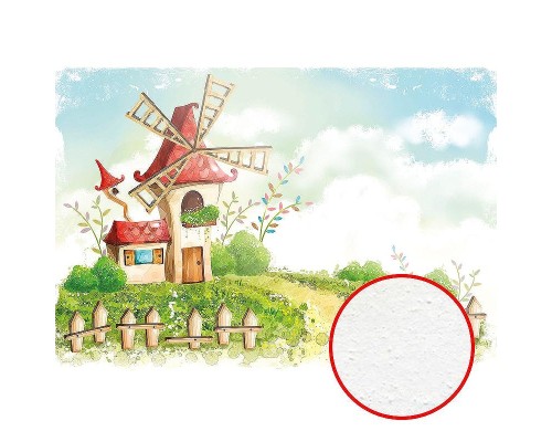 Фреска детская Ortograf Сказочная страна 5988 Фактура бархат FX Флизелин (3,9x2,7) Разноцветный, Домики