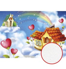 Фреска детская Ortograf Сказочная страна 3388 Фактура бархат FX Флизелин (3,8x2,7) Разноцветный, Домики/Мультимедия