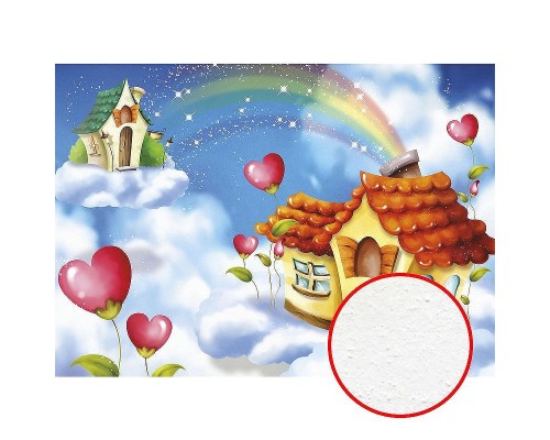 Фреска детская Ortograf Сказочная страна 3388 Фактура бархат FX Флизелин (3,8x2,7) Разноцветный, Домики/Мультимедия