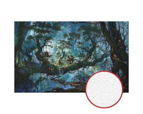 Фреска детская Ortograf Сказочная страна 5316 Фактура бархат FX Флизелин (3,2x2) Зеленый, Домики/Деревья