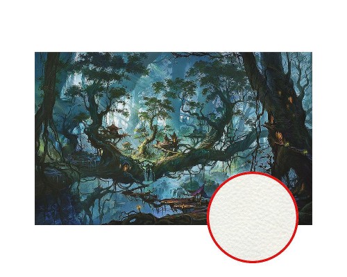 Фреска детская Ortograf Сказочная страна 5316 Фактура флок FLK Флизелин (3,2x2) Зеленый, Домики/Деревья