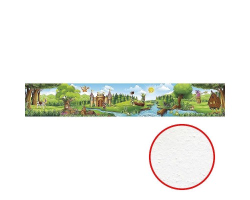 Фреска детская Ortograf Сказочная страна 5000 Фактура бархат FX Флизелин (18x3) Зеленый/Разноцветный, Мультимедия