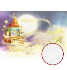 Фреска детская Ortograf Для малышей 3387 Фактура бархат FX Флизелин (3,8x2,7) Сиреневый/Желтый, Замки/Мультимедия