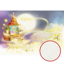 Фреска детская Ortograf Для малышей 3387 Фактура флок FLK Флизелин (3,8x2,7) Сиреневый/Желтый, Замки/Мультимедия