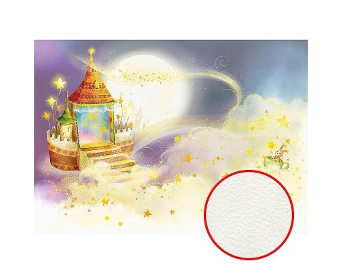 Фреска детская Ortograf Для малышей 3387 Фактура флок FLK Флизелин (3,8x2,7) Сиреневый/Желтый, Замки/Мультимедия