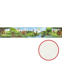 Фреска детская Ortograf Сказочная страна 5000 Фактура флок FLK Флизелин (18x3) Зеленый/Разноцветный, Мультимедия