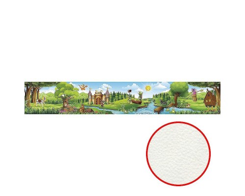 Фреска детская Ortograf Сказочная страна 5000 Фактура флок FLK Флизелин (18x3) Зеленый/Разноцветный, Мультимедия