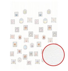 Фреска детская Ortograf Для малышей 33139 Фактура бархат FX Флизелин (1,9x2,7) Бежевый/Розовый/Серый, Животные/Предметы